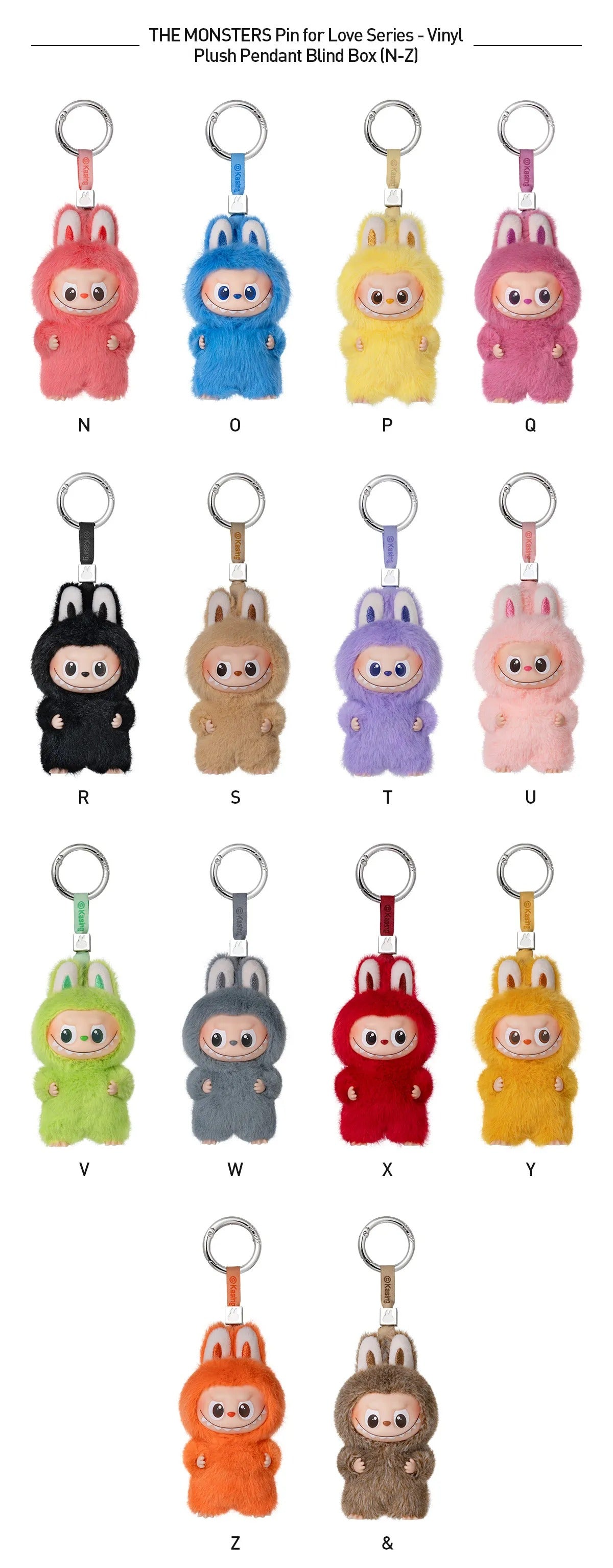 Pop Mart Labubu The Monsters Pin for Love Series Vinyl Plush Pendant (N-Z)