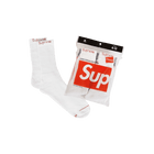 Supreme Hanes Crew Socks (4 Pack) White