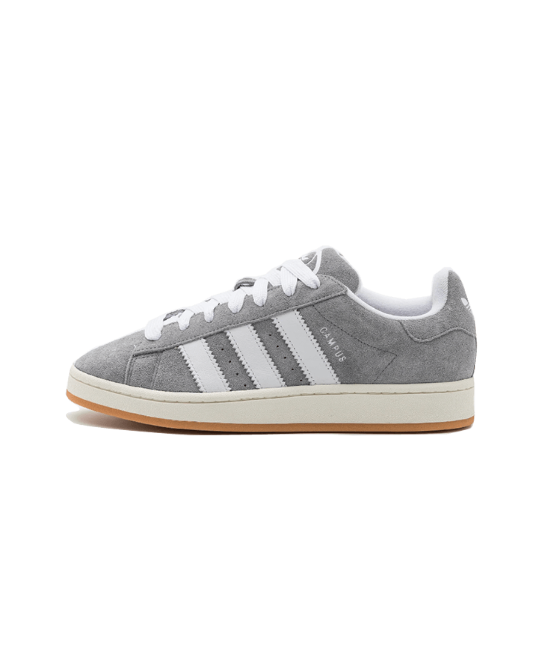 adidas Campus 00s ‘Grey Three/Footwear White’ – strak silhouet met zachte grijze suède bovenwerk en wollige Cloud White 3-Stripes