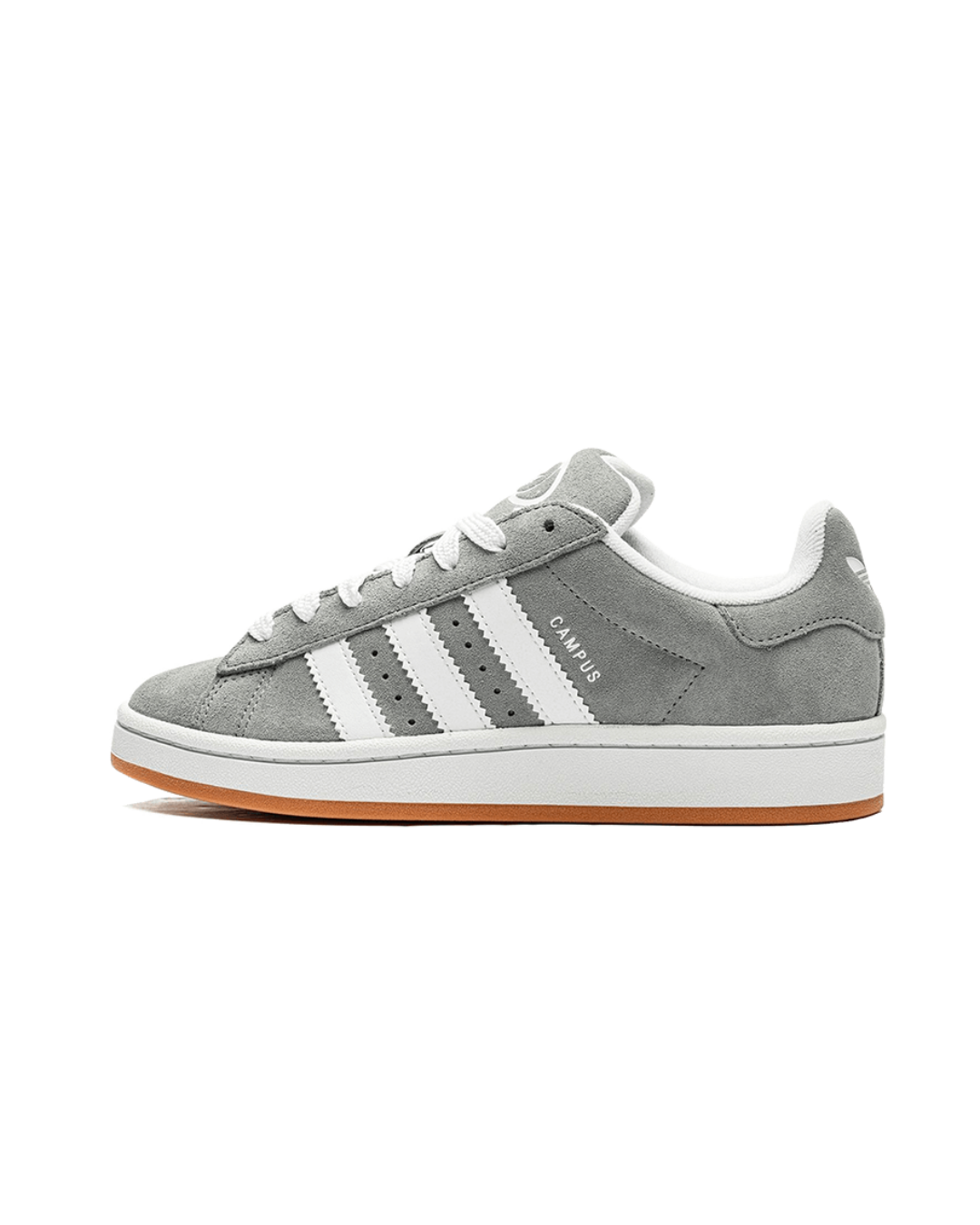 adidas Campus 00s GS Grey White – Grade School pasvorm in riche suède Grijs Three/Cloud White met subtiele perforaties en klassieke 3-Stripes