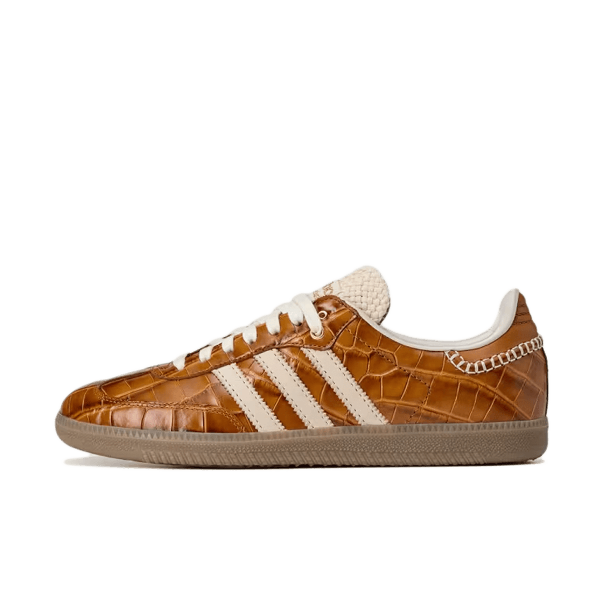 MN-SAMBA-WB-NB adidas MN Samba Wales Bonner Night Brown – vooraanzicht sneaker in Night Brown/White met Normaal / True to size pasvorm