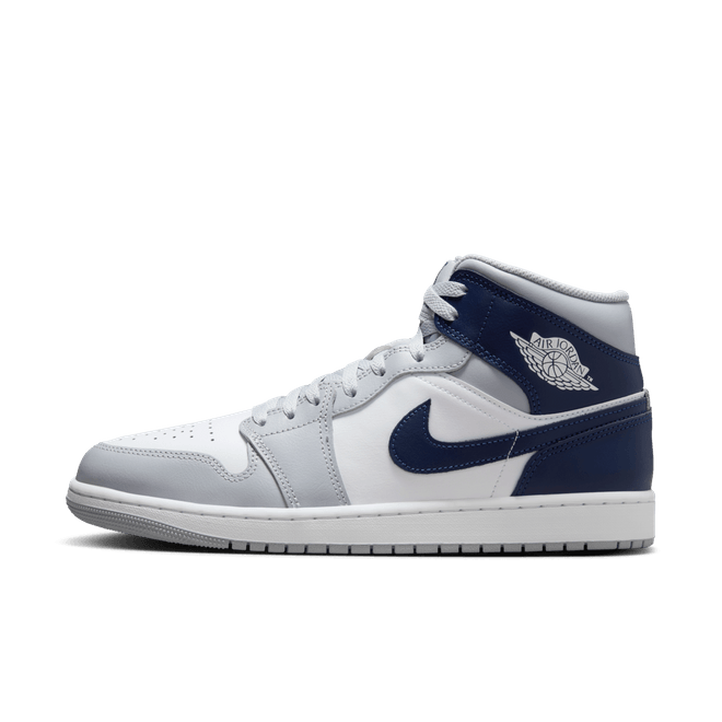 Air Jordan 1 Mid Wolfsgrau & Mitternachtsmarineblau