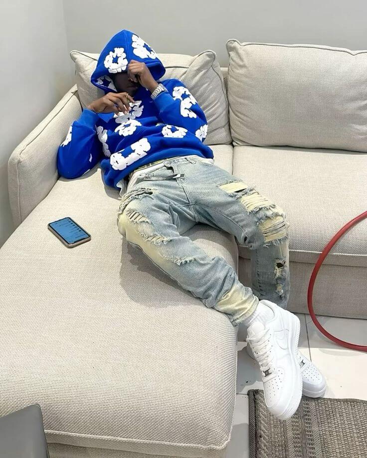 Denim Tears The Cotton Wreath Hoodie Royal Blue - SnrKickz