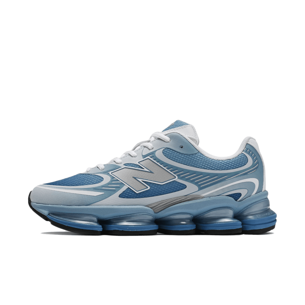New Balance Abzorb 2000 Baby Blue – vooraanzicht sportschoen met lichtblauwe mesh en suede overlays
