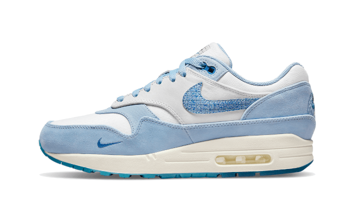 "Nike Air Max 1 Premium Blueprint DR0448-100 zijkant – originele sneaker te koop bij Snrkickz"