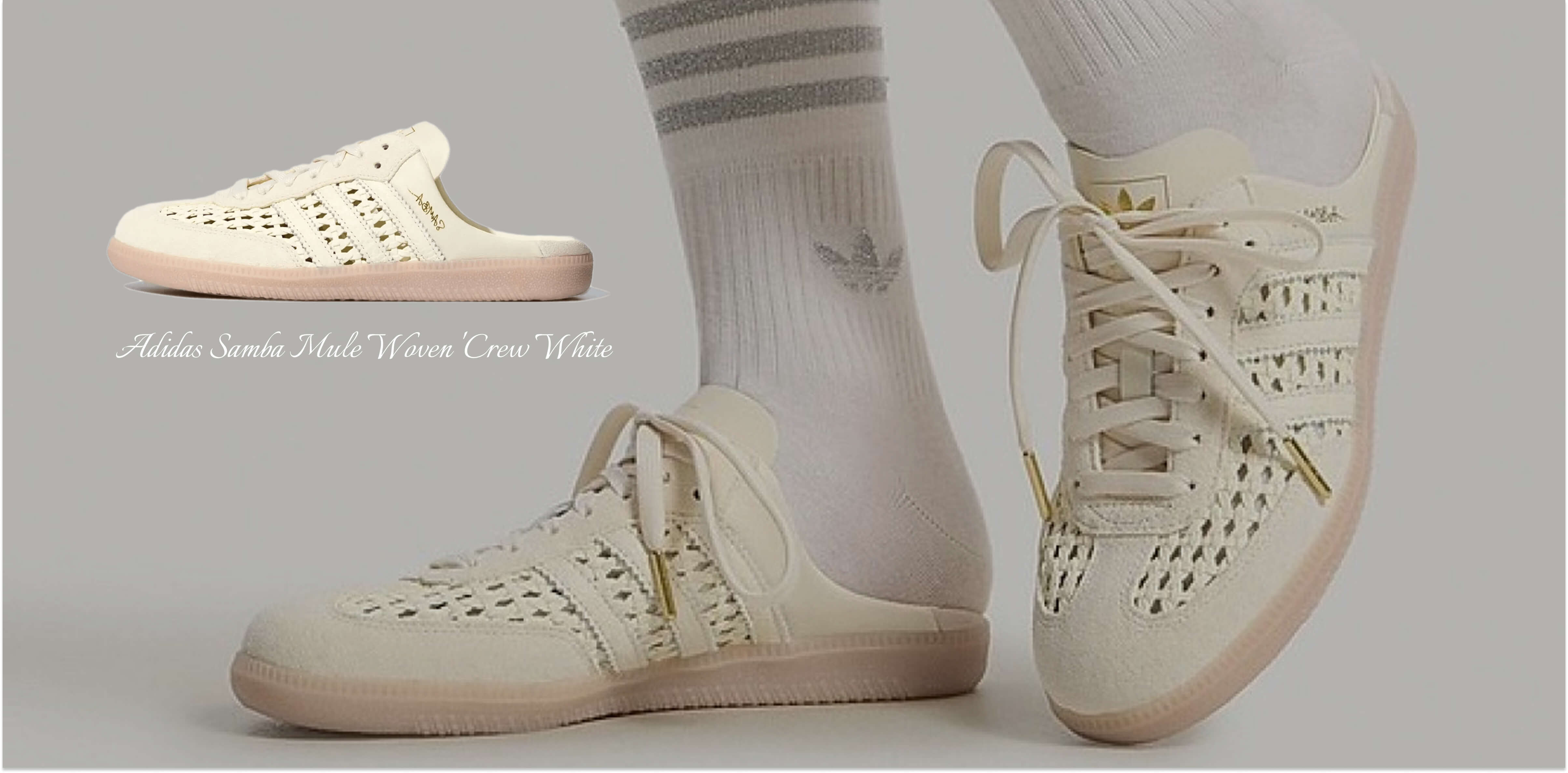 Adidas Samba Mule Woven 'Crew White': de iconische Samba krijgt een zomerse update
