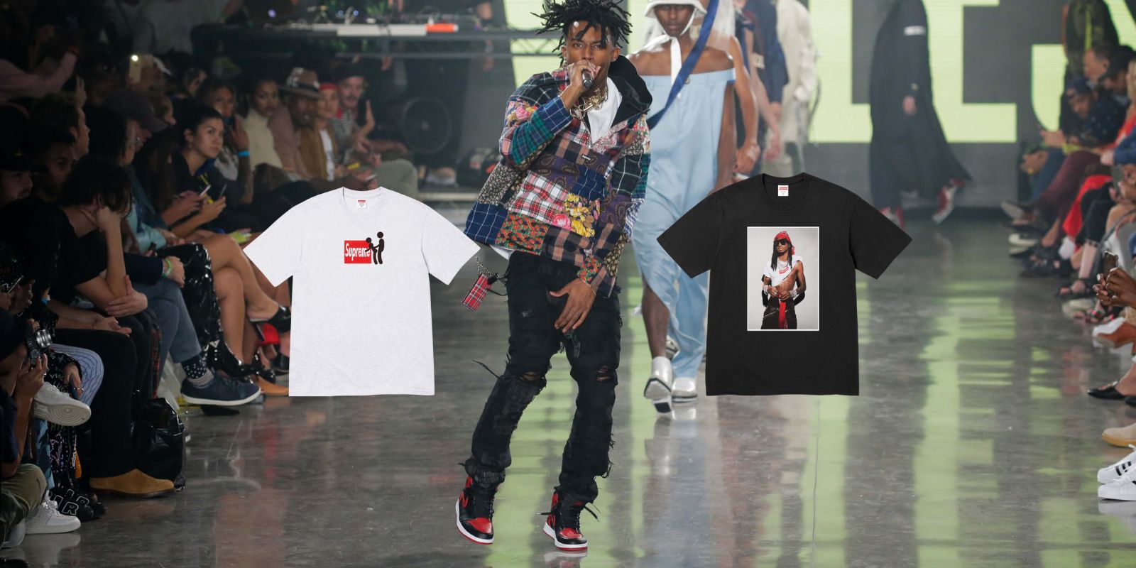 Supreme T-shirts met de Playboi Carti Tee Black en Stick Tee White