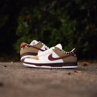 Nike Dunk Low Retro Khaki Team Rot Perlmutt Weiß