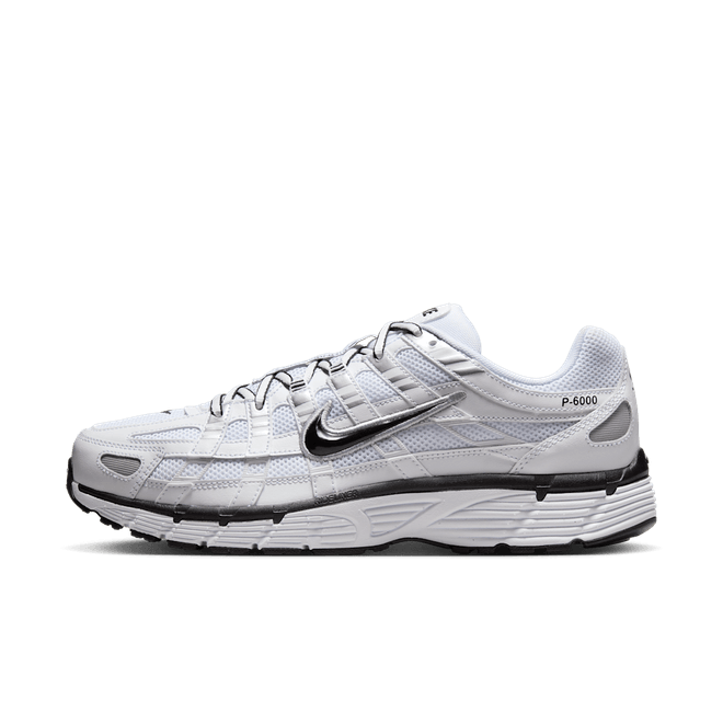 Nike P-6000 White Metallic Silver Black