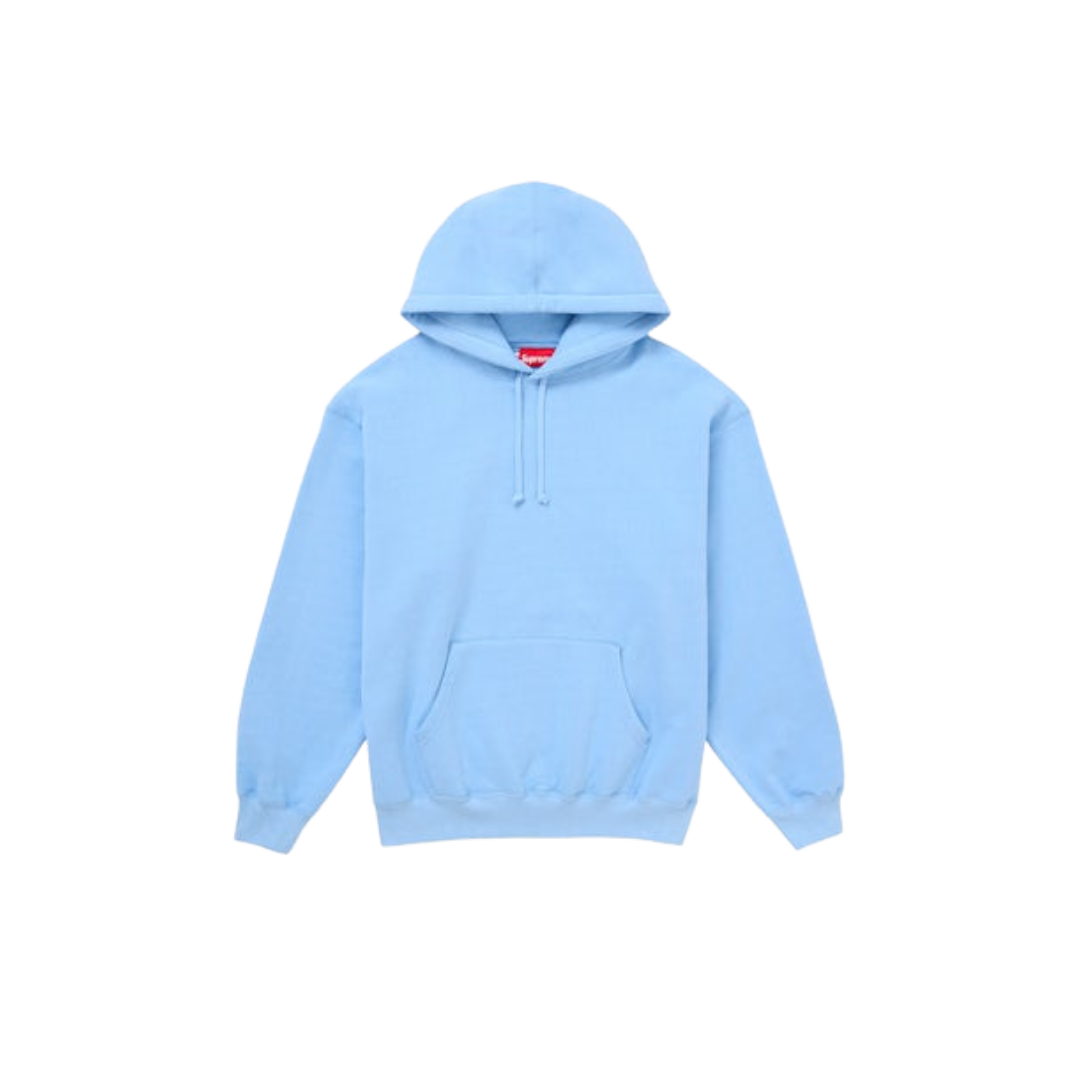 Supreme Satin Applique Hooded Sweatshirt (FW24) Light Blue