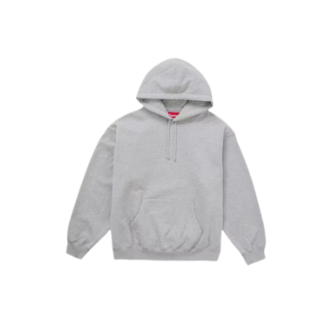 Supreme Satin Applique Hooded Sweatshirt (FW24) Heather Grey