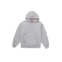 Supreme Satin Applique Hooded Sweatshirt (FW24) Heather Grey