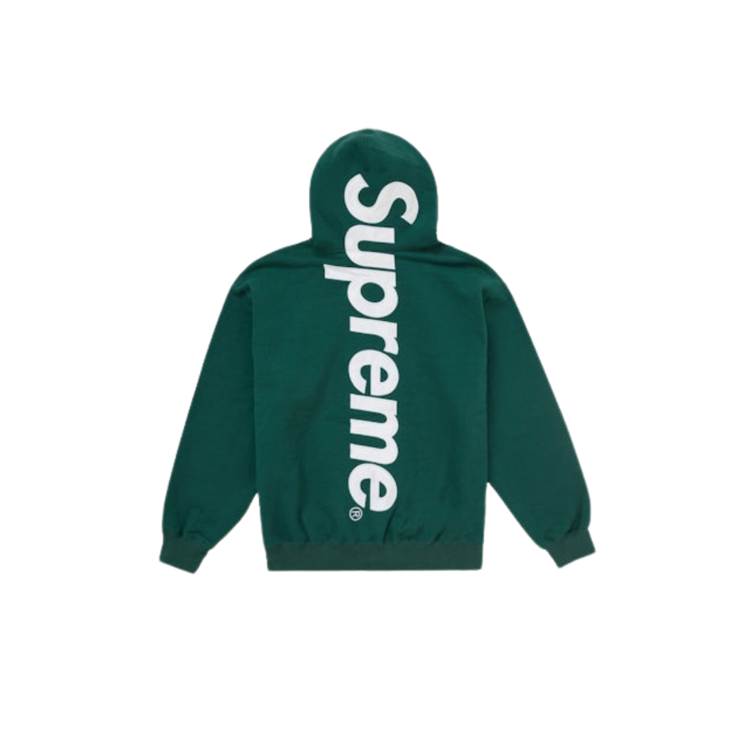 Supreme Satin Applique Hooded Sweatshirt (FW24) Dark Green