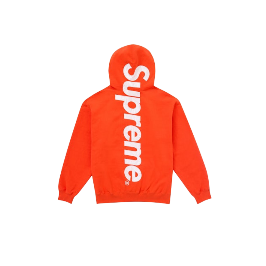 Supreme Satin Applique Hooded Sweatshirt (FW24) Bright Orange