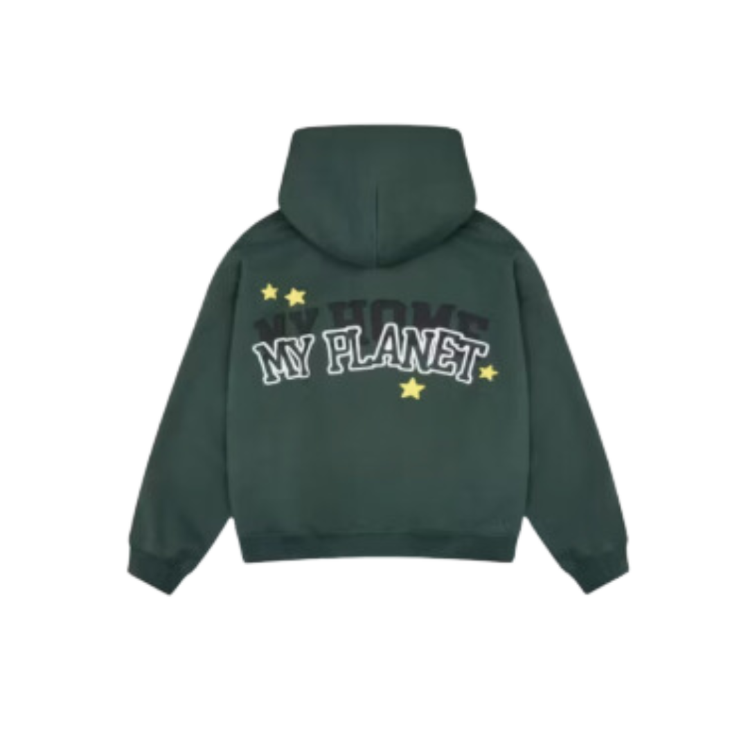 Broken Planet My Planet Zip Up Hoodie Green