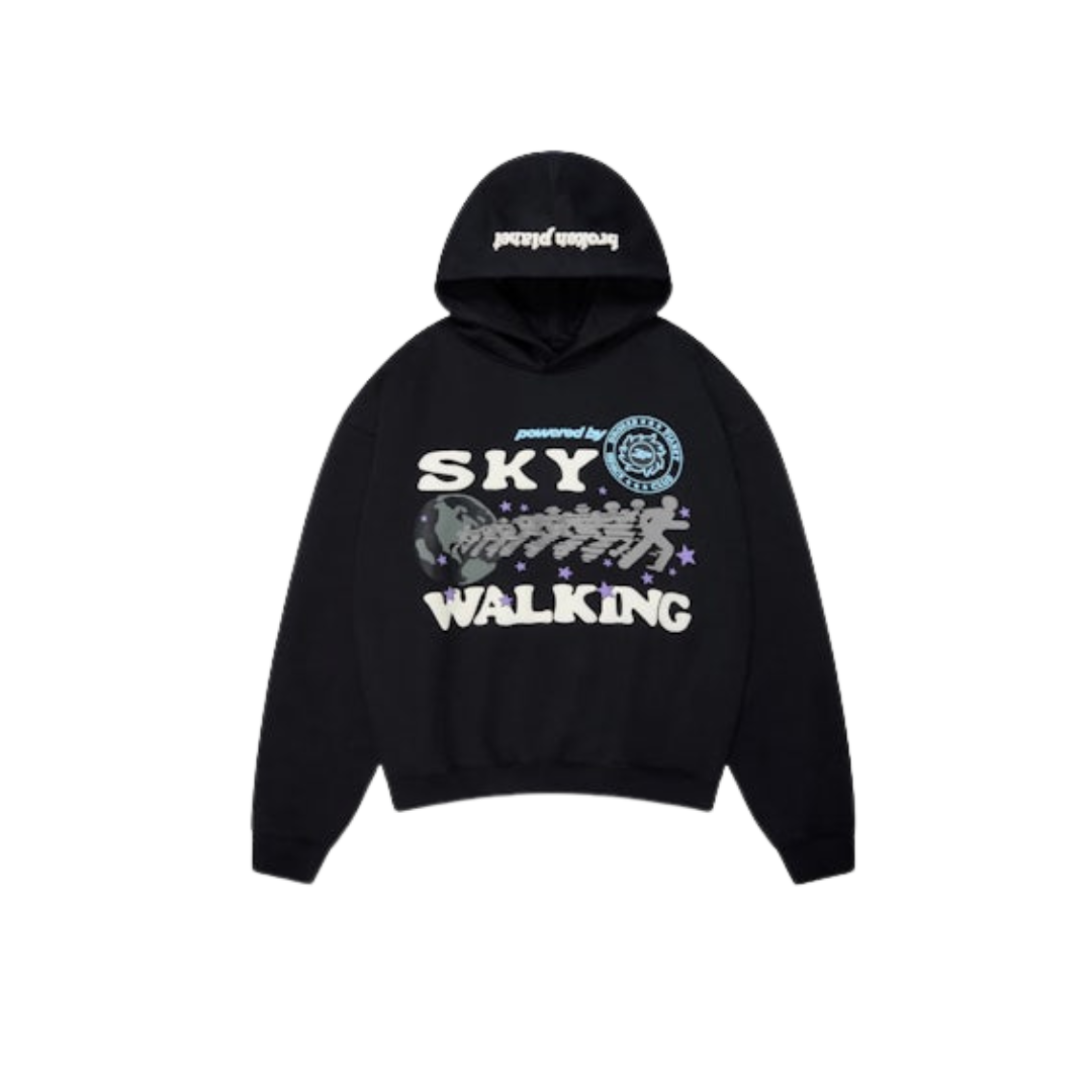 Broken Planet Sky Walking Hoodie Midnight Black