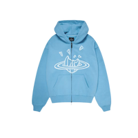 Broken Planet Zip-Up Hoodie Light Blue