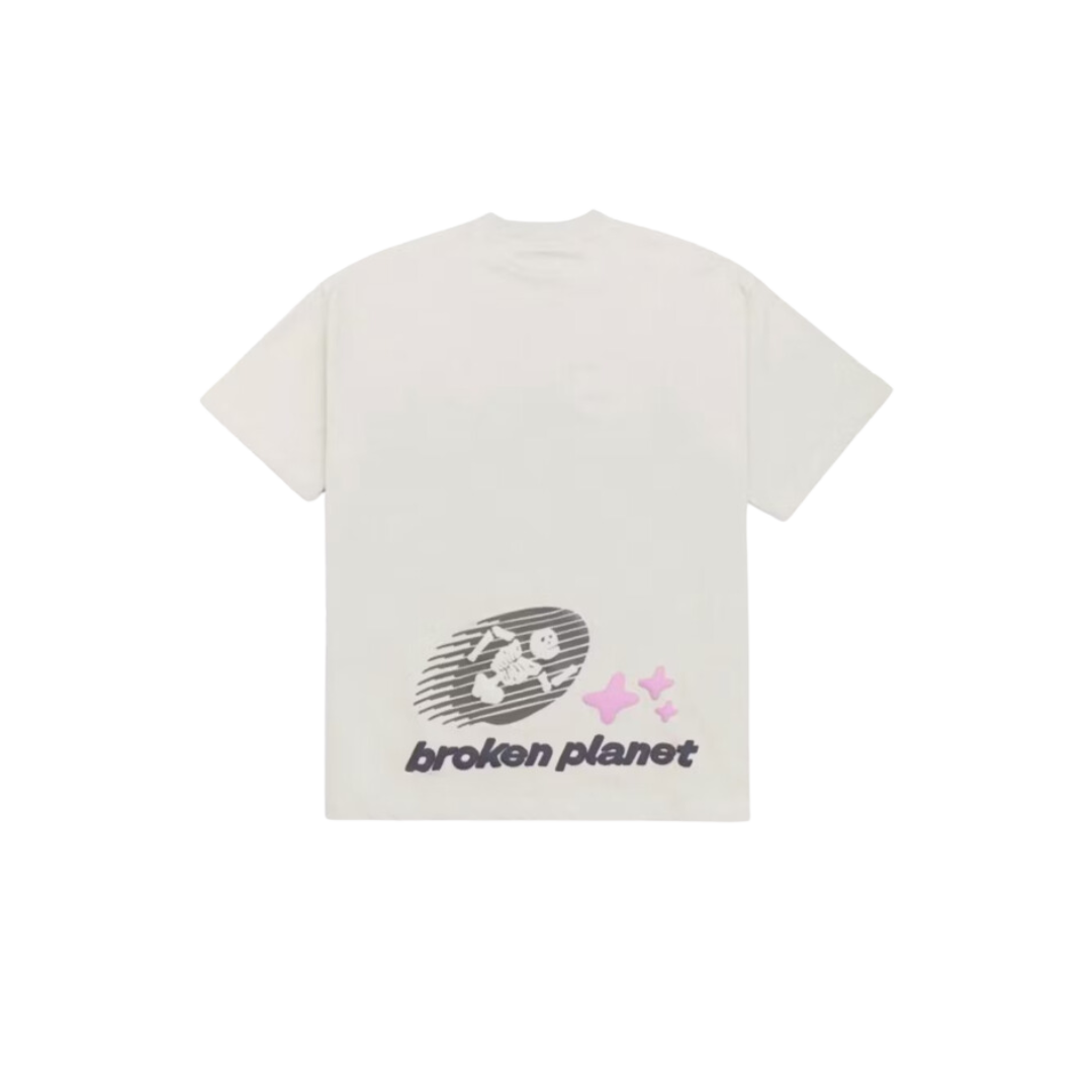 Broken Planet Cosmic Speed T-shirt Bone White