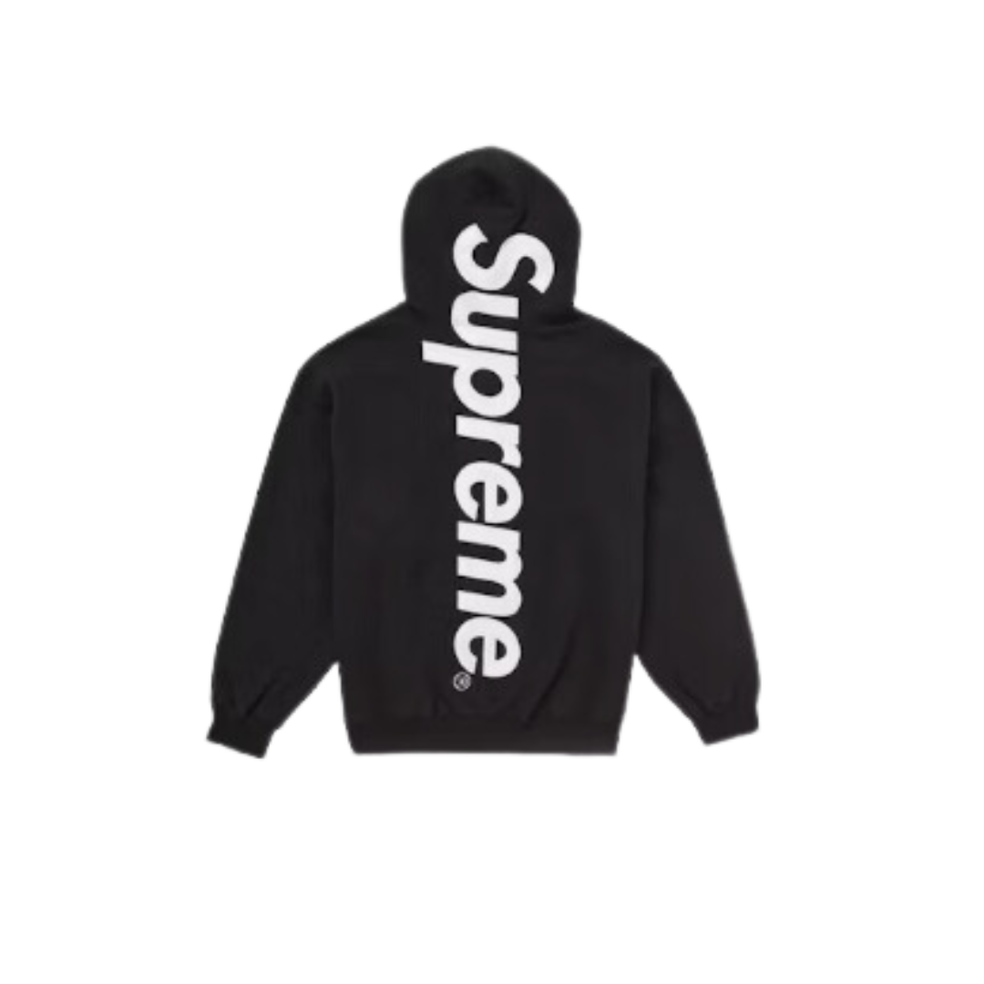 Supreme Satin Applique Hooded Sweatshirt Black FW24