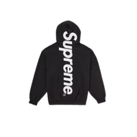 Supreme Satin Applique Hooded Sweatshirt Black FW24