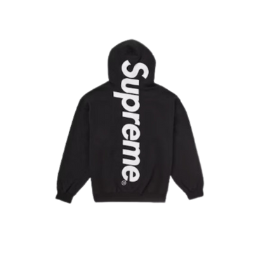 Supreme Satin Applique Hooded Sweatshirt Black FW24 | Snrkickz
