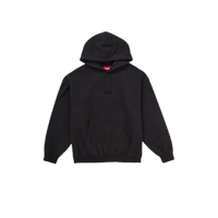 Supreme Satin Applique Hooded Sweatshirt Black FW24 | Snrkickz Supreme Satin Applique Hooded Sweatshirt Black FW24 | Snrkickz