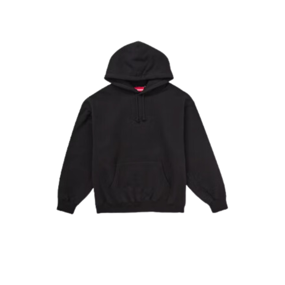 Supreme Satin Applique Hooded Sweatshirt Black FW24