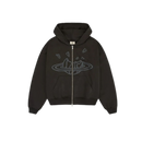 Broken Planet Zip Up Hoodie Soot Black