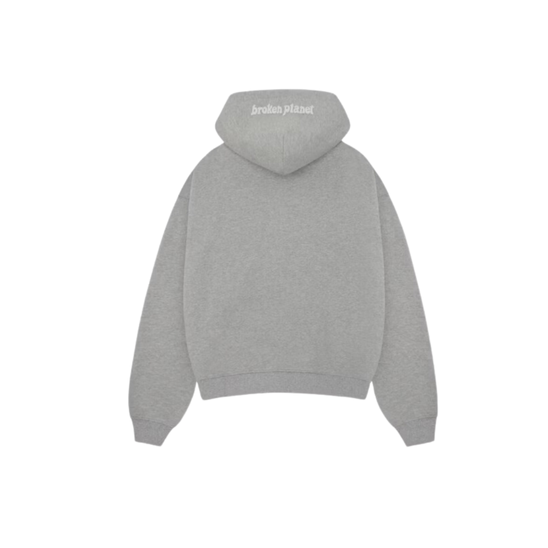 Broken Planet Zip Up Hoodie Heather Grey