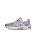 ASICS GEL-1130 Baby Lavender Pure Silver 1202A507-101 zijaanzicht met wit mesh, lavendelkleurige accenten en glanzende zilveren overlays

