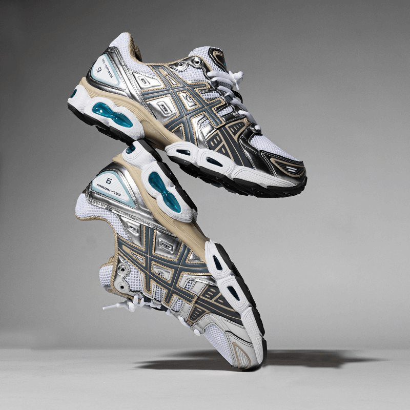 ASICS Gel-Nimbus 9 Weiß Stahlgrau