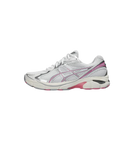 ASICS GT-2160 White Sweet Pink zijaanzicht met wit mesh, zoetroze details en metallic overlays in retro running stijl

