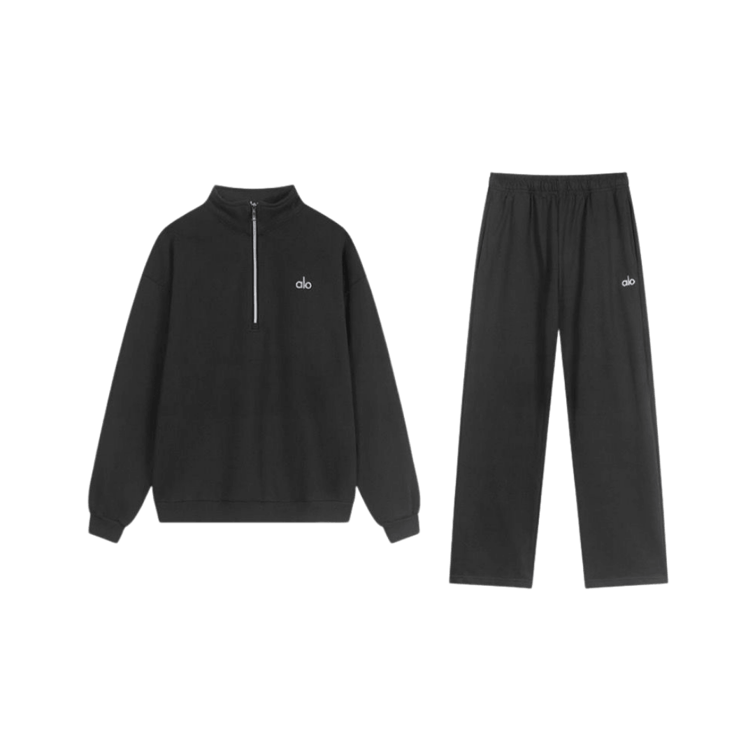Alo Accolade 1/4 Zip Pullover Anthracite Full Set