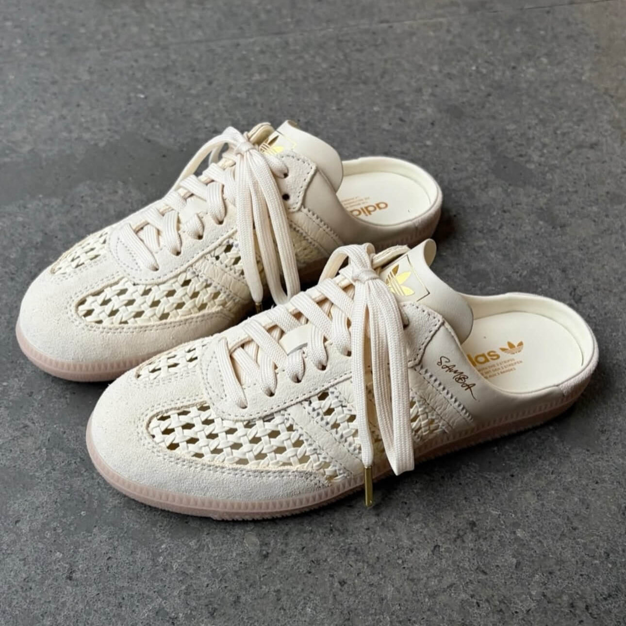 Adidas Samba Mule Woven Basketweave Cream White (Women's)