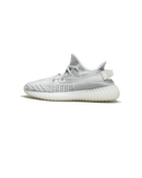 Zijaanzicht van de Adidas Yeezy Boost 350 V2 Static EF2905 met witte en grijze Primeknit en doorschijnende zool