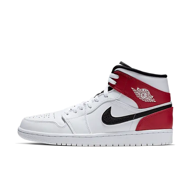 Air Jordan 1 Mid White Black Gym Red