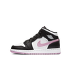 Air Jordan 1 Mid Weiß Schwarz Hell Arctic Pink (GS)