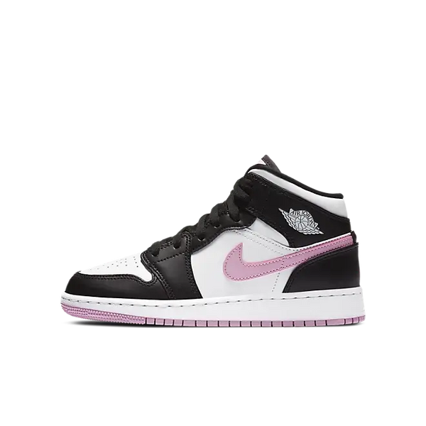 Air Jordan 1 Mid White Black Light Arctic Pink (GS)