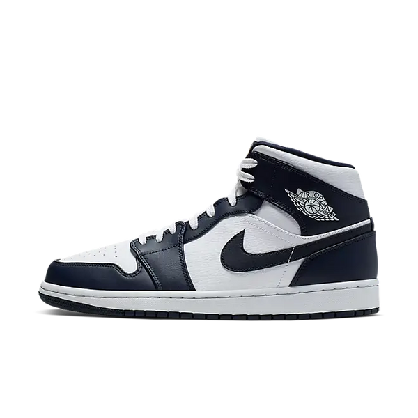 Air Jordan 1 Mid Weiß Metallic Gold Obsidian
