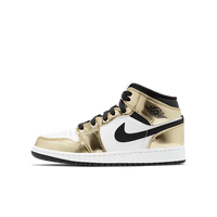 Air Jordan 1 Mid White Metallic Gold (GS) - SnrKickz