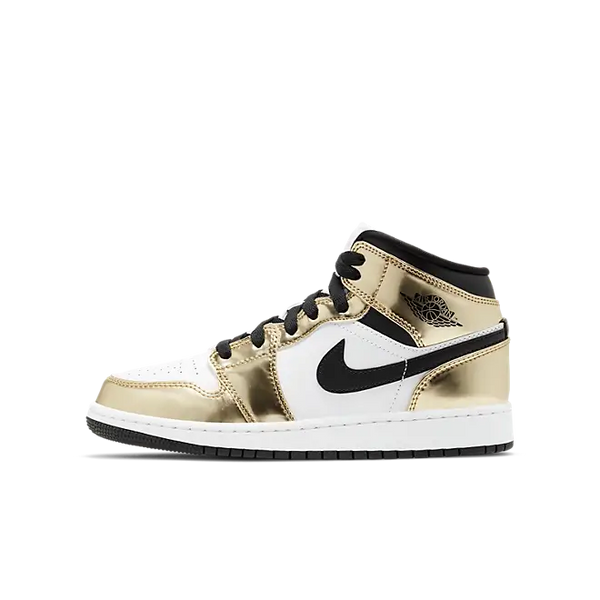 Air Jordan 1 Mid White Metallic Gold (GS)