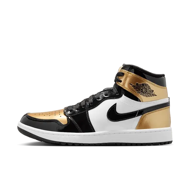 Air Jordan 1 Retro High Golf Patent Gold Toe