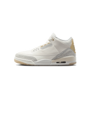 Air Jordan 3 Craft Ivory FJ9479-100 zijaanzicht met premium off-white leer, subtiele elephant print en beige accenten

