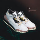 Air Jordan 3 Retro Vintage Floral FZ3620-100 on-feet gecombineerd met lichtblauwe jeans voor een frisse voorjaarslook

