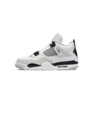 Air Jordan 4 Military Black sneaker in wit leer met zwarte en grijze details zijaanzicht