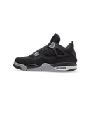 Air Jordan 4 Retro SE Black Canvas sneaker in zwart canvas met cementprint en zichtbare Air unit zijaanzicht