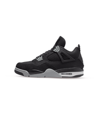 Air Jordan 4 Retro SE Black Canvas sneaker in zwart canvas met cementprint en zichtbare Air unit zijaanzicht