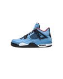 Air Jordan 4 Retro Travis Scott Cactus Jack sneaker in University Blue suède met zwarte details en zichtbare Air unit zijaanzicht