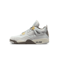 Air Jordan 4 SE Craft Photon Dust grijze sneaker met suède en nubuck details zijaanzicht