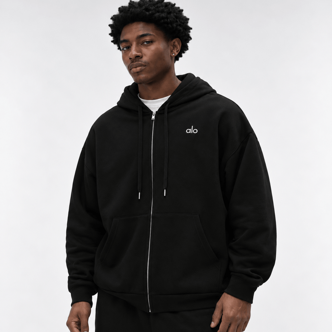 Alo Accolade Full Zip Hoodie Black Set